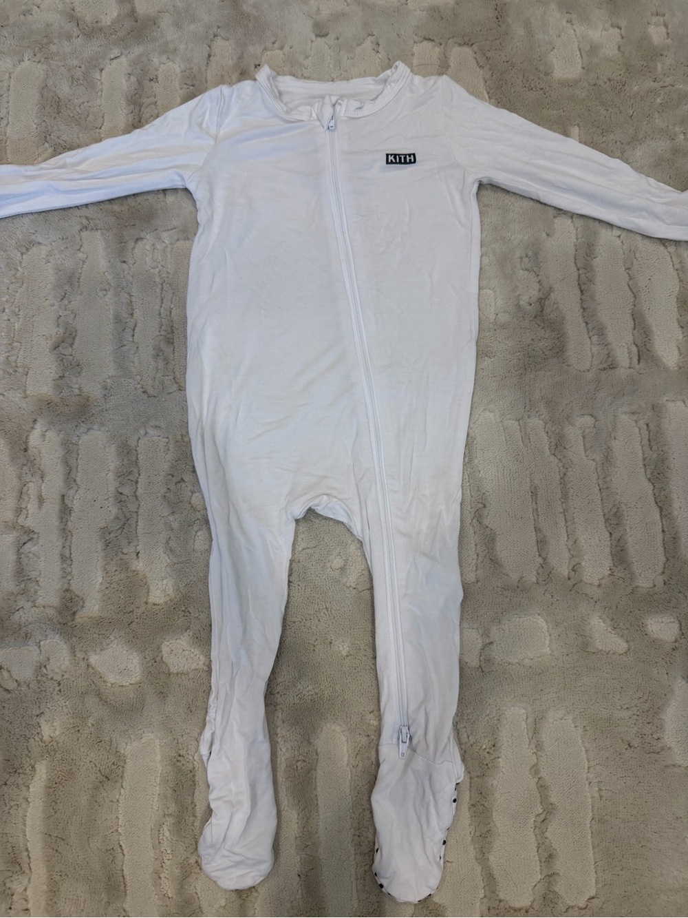 Kith White Footed Baby One-Piece Zip Romper